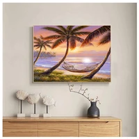 5d diamond painting landscape sunrise sunset seaside coconut tree sunset diy diamond embroidery home decoration painting
