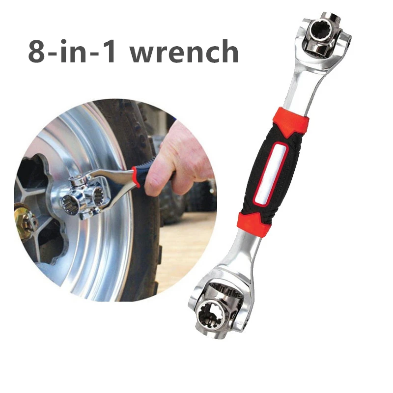 

Гаечный ключ Tiger 8 в 1, торцевой ключ со шпоновыми болтами, звездообразным шлицем 360 градусов 6-точечный универсальный инструмент для ремонта ...