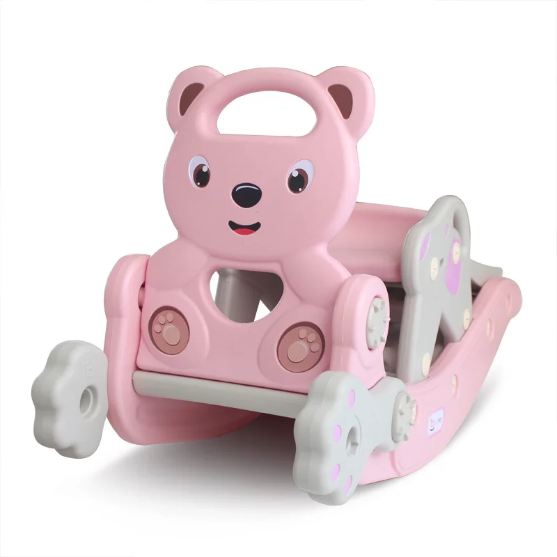 3 In1 Multifunction Children's Rocking Horse Slide Newborn Birthday Gift Car Baby Dual-Use Toy Trojan Rocking Chair Baby Stool