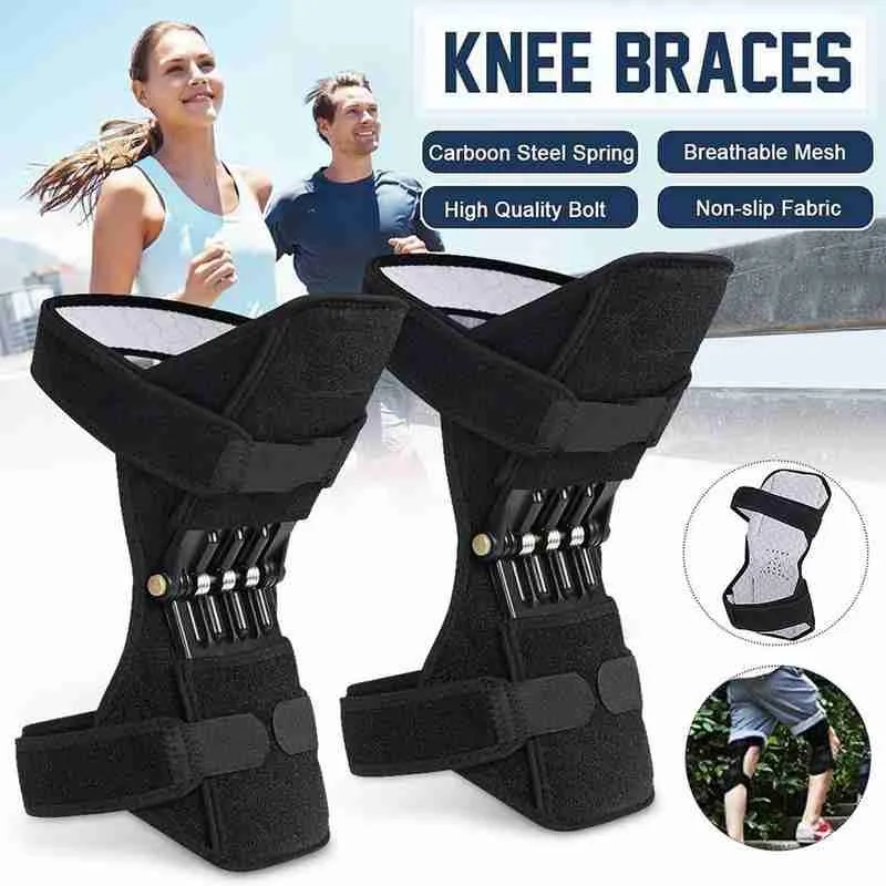 

Non-slip Joint Support Knee Pads Knee Patella Strap Breathable Power Lift Spring Force Knee Booster Tendon Brace Band Pad