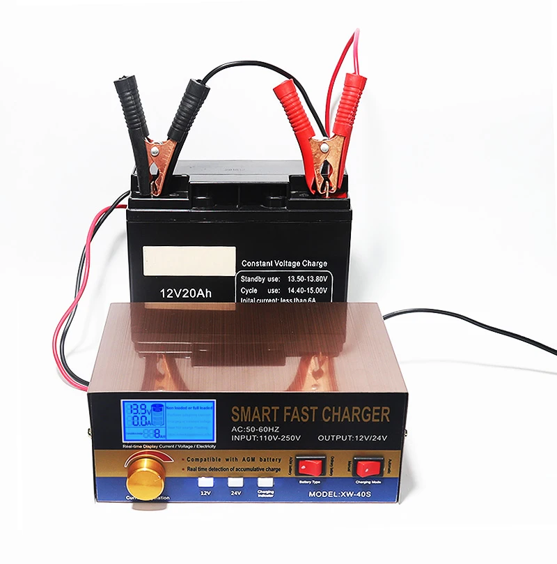 AGM Start stop автоматическое зарядное устройство 12V 24V Смарт поплавок для автомобиля