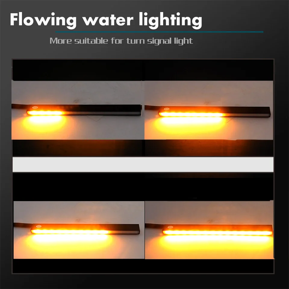 New Multi-function flowing water High Power Aluminum Car LED Daytime Running Lights white DRL fog lamp turn signal yellow DC 12V |