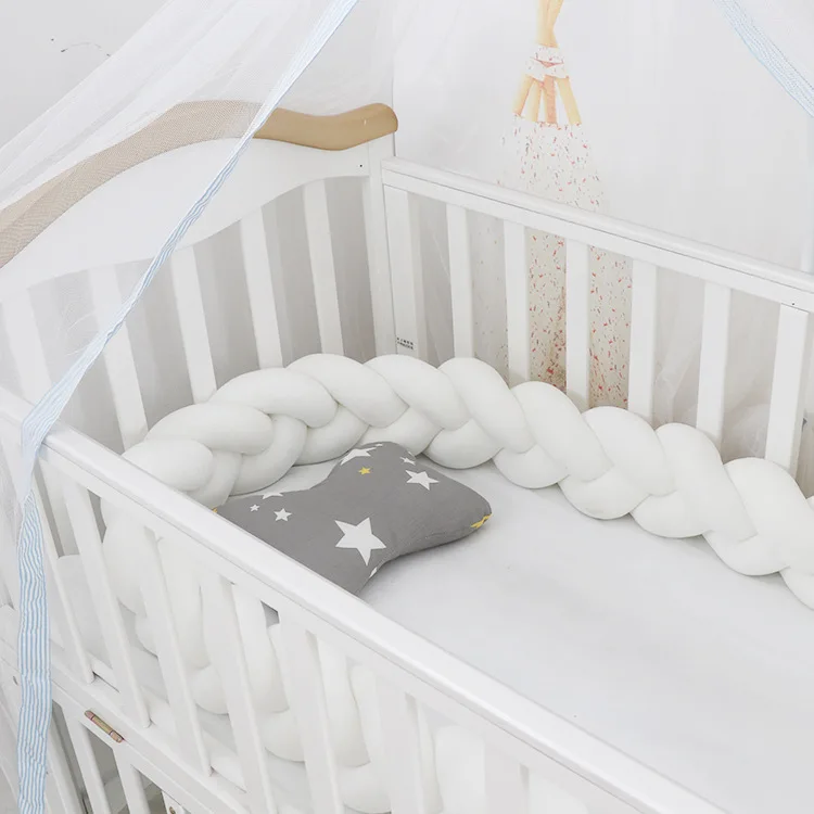 Baby Braid Bumper for Newborn Crib 1M/2M/3M/4M Kids Cot Protector Baby Crib Bumper Bedding Sets Bumpers In The Crib Cot Bebe images - 6