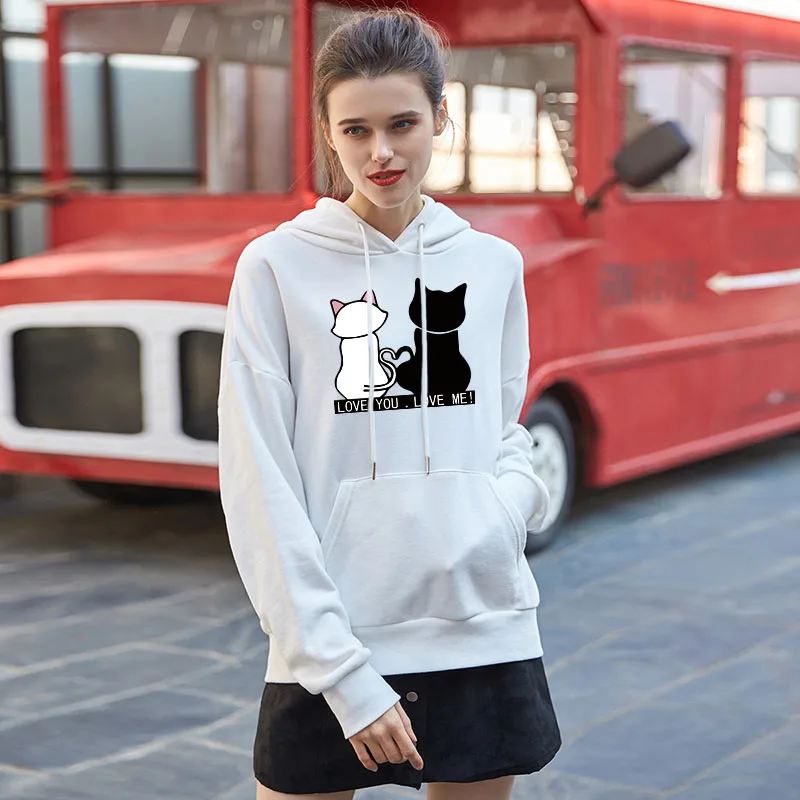 Hoodies oversized print Kangaroo Pocket Sweatshirts Hooded Harajuku Spring Casual Vintage Korean Pullovers Women sweetshirts