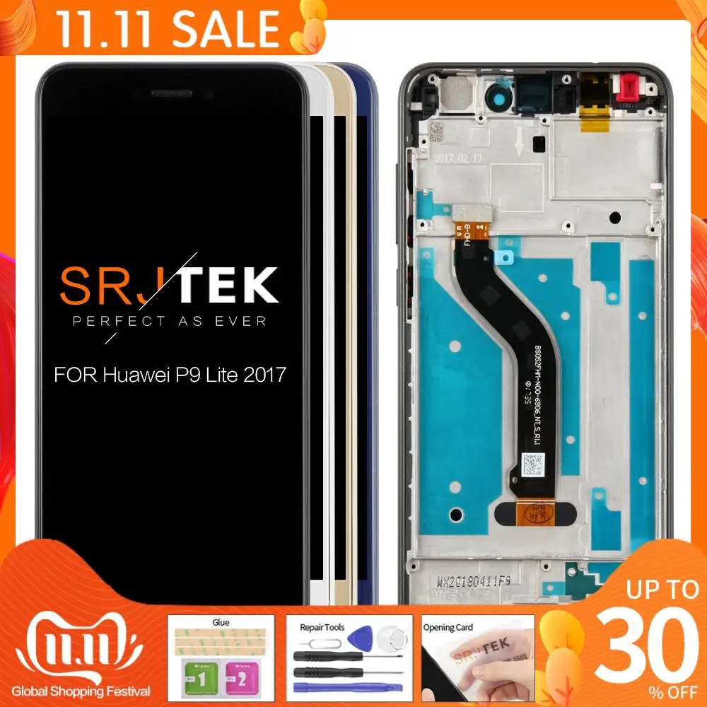 5 2 &quotоригинал для HUAWEI P9 Lite 2017 жк дисплей сенсорный экран с рамкой PRA LX1 Nova GR3