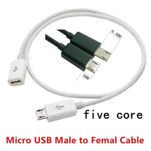 5-контактный разъем Micro USB Папа-мама, Micro USB 2,0 папа, к Micro USB 2,0 Мама, Удлинительный кабель 10 см50 см100 см200 см