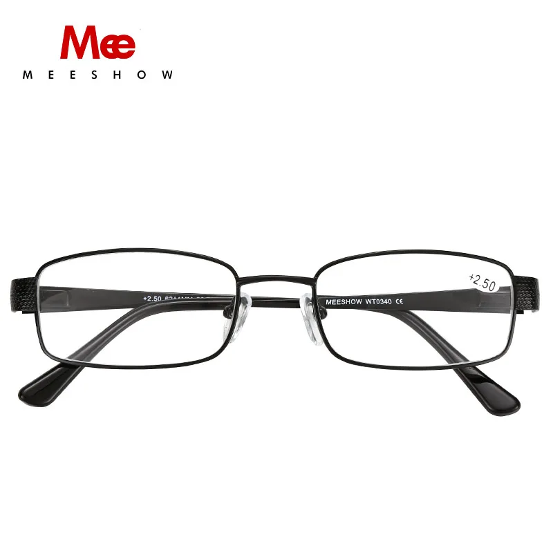 Металлические очки для чтения Gafas De Lectura Leesbril европейский размер очки пресбиопии металлическая оправа с диоптрием+ 1,0 до+ 4,0 - Цвет оправы: Black