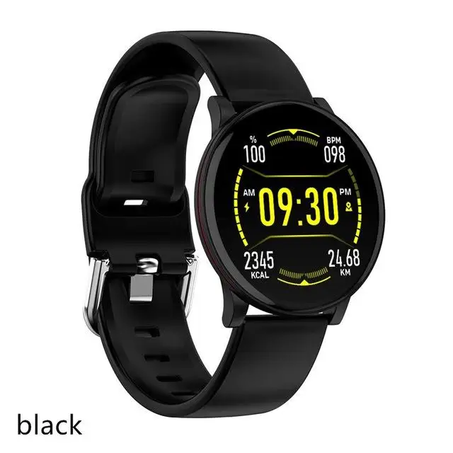 Black W9 модные умные мужские часы, пульсометр, кровяное давление, мониторинг кислорода в крови, фитнес-отслеживание, IP67, водонепроницаемые напоминания о сообщениях - Цвет: Black