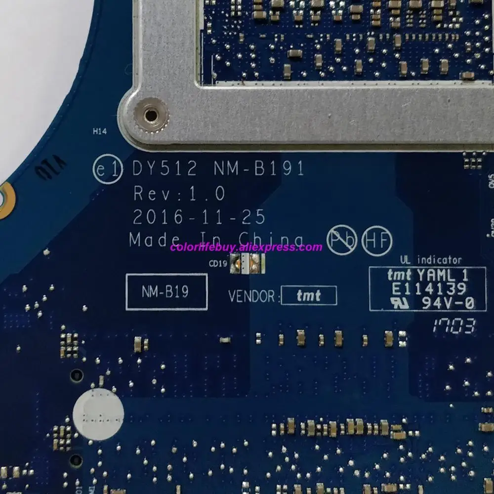 Подлинный PN: 5B20N00307 DY512 NM-B191 w i5-7300HQ CPU GTX1050 4G GPU материнская плата для ноутбука |