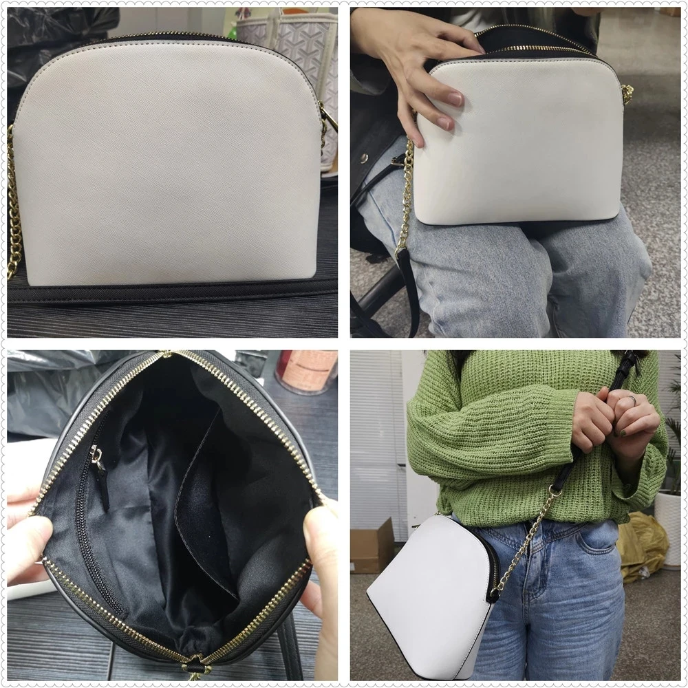 

Jackherelook Women Fashion PU Leather Handbags Girls Large Tops Tote Ladies Outdoor Shell Shape Chain PU Leather Crossbody Bag