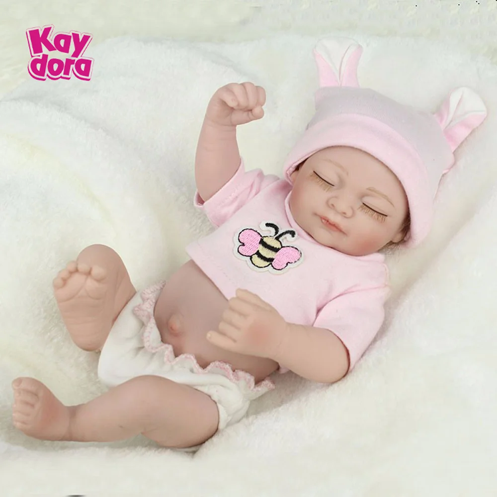 Girl Полностью Силиконовые Детские Мини-куклы Reborn, 10 дюймов, 25 см, Bebe Alive, Детские Игрушки для ванны, реалистичные игрушки Menina для малышей, реалистичные игрушки для игр, подарок - Цвет: Girl