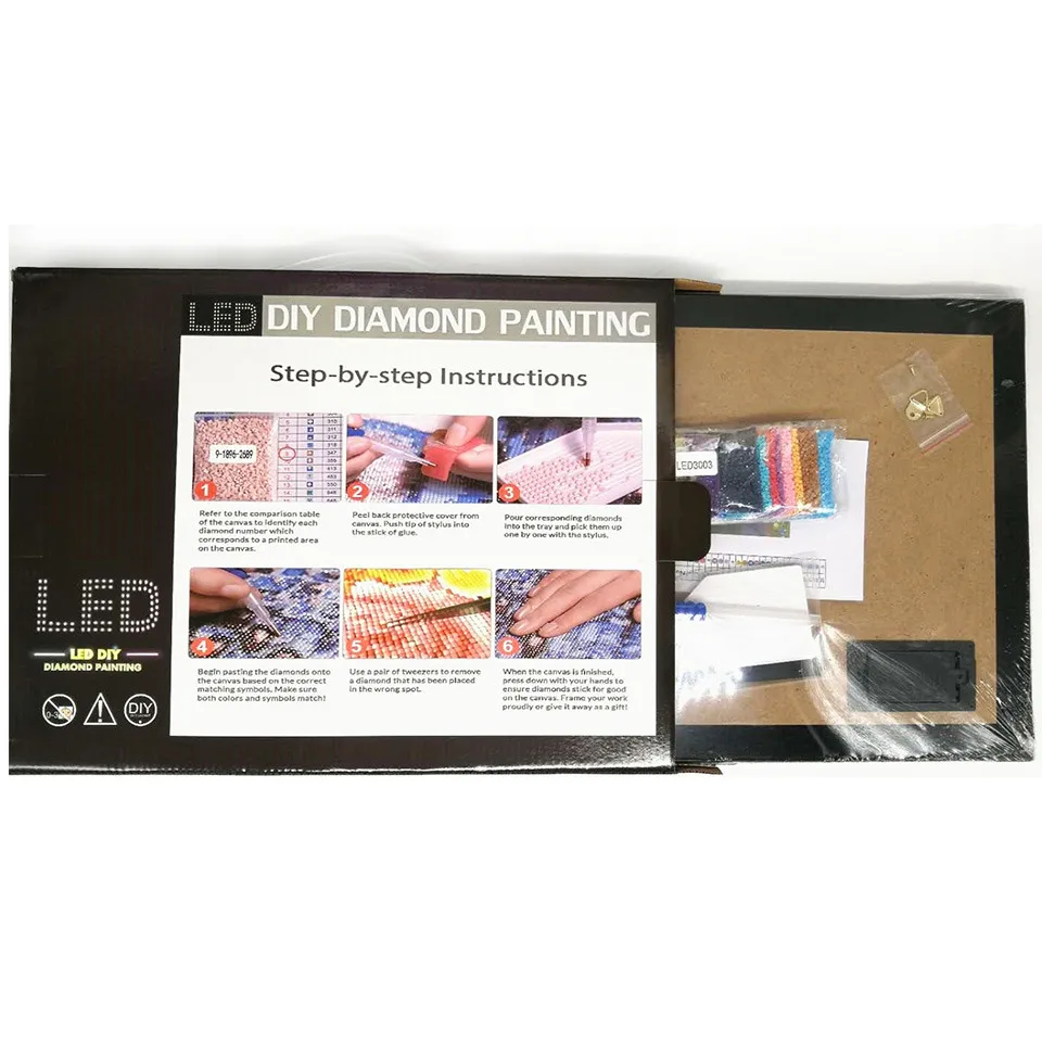 AZQSD LED Diamond Painting Winter Embroidery Scenery Framed 40x50cm DIY Art Christmas Gift Cross Stitch Full Kits Home Decor | Дом и сад