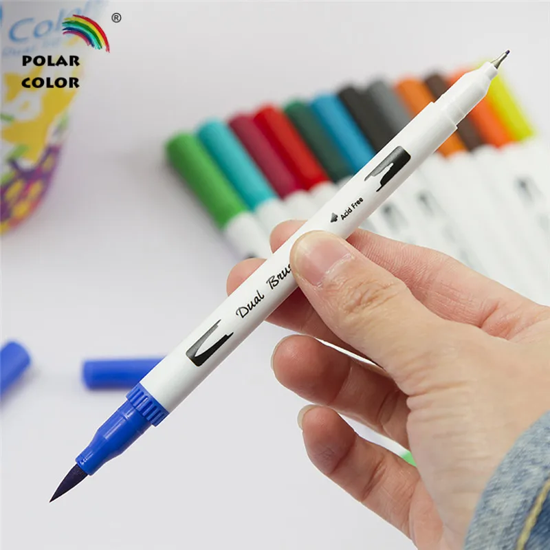 60 Цвета Двойные наконечники на водной основе кисти маркер для белой доски