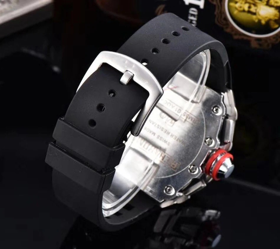 Новое поступление 2020 мужские наручные часы со скелетом красные резиновые