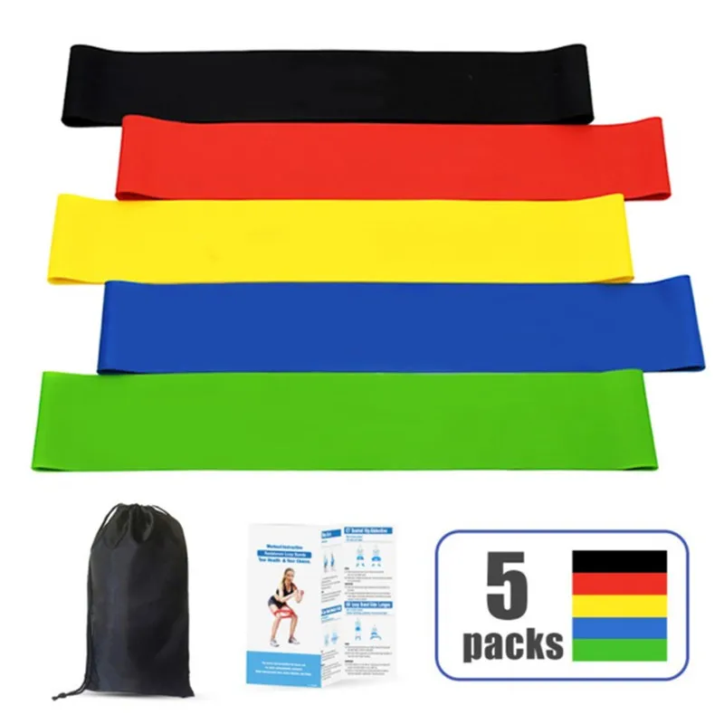 

5Pcs/Set Yoga Resistance Rubber Bands Fitness Elastic Bands 0.3mm-1.1mm Training Fitness Gum Pilates Sport Crossfit Workout