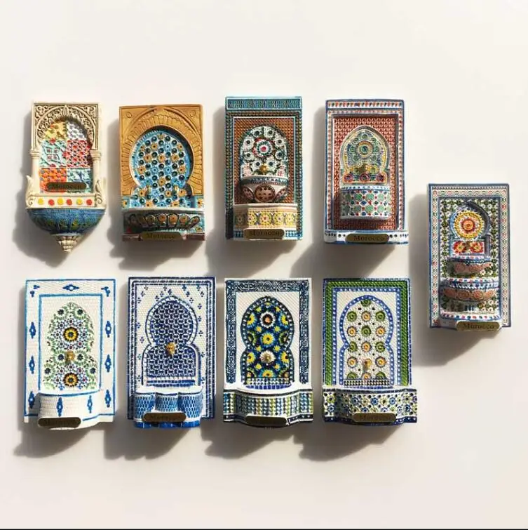 Новинка расписанные вручную марокканские 3D магниты на холодильник