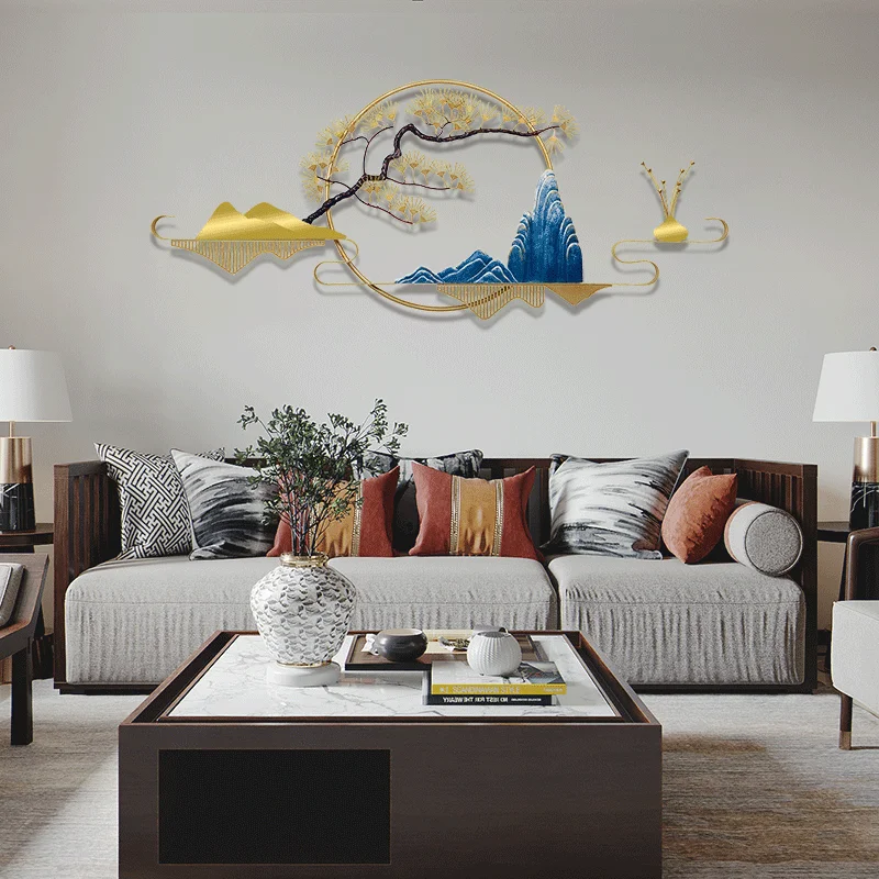 

GY Light Luxury Metal Wall Decoration Pendant Living Room Bedroom Sofa Background Wall Hanging Ginkgo Leaf Iron Wall Decoration