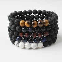 natural volcanic stone tiger eye bracelet for men hand string for women sports yoga accessories bracelet for fitness supplies