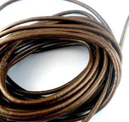 

tgv23 Light COFFEE brown 2mm real Round COW Genuine Leather Cord Bracelet & Necklace Cord DIY for jewelry