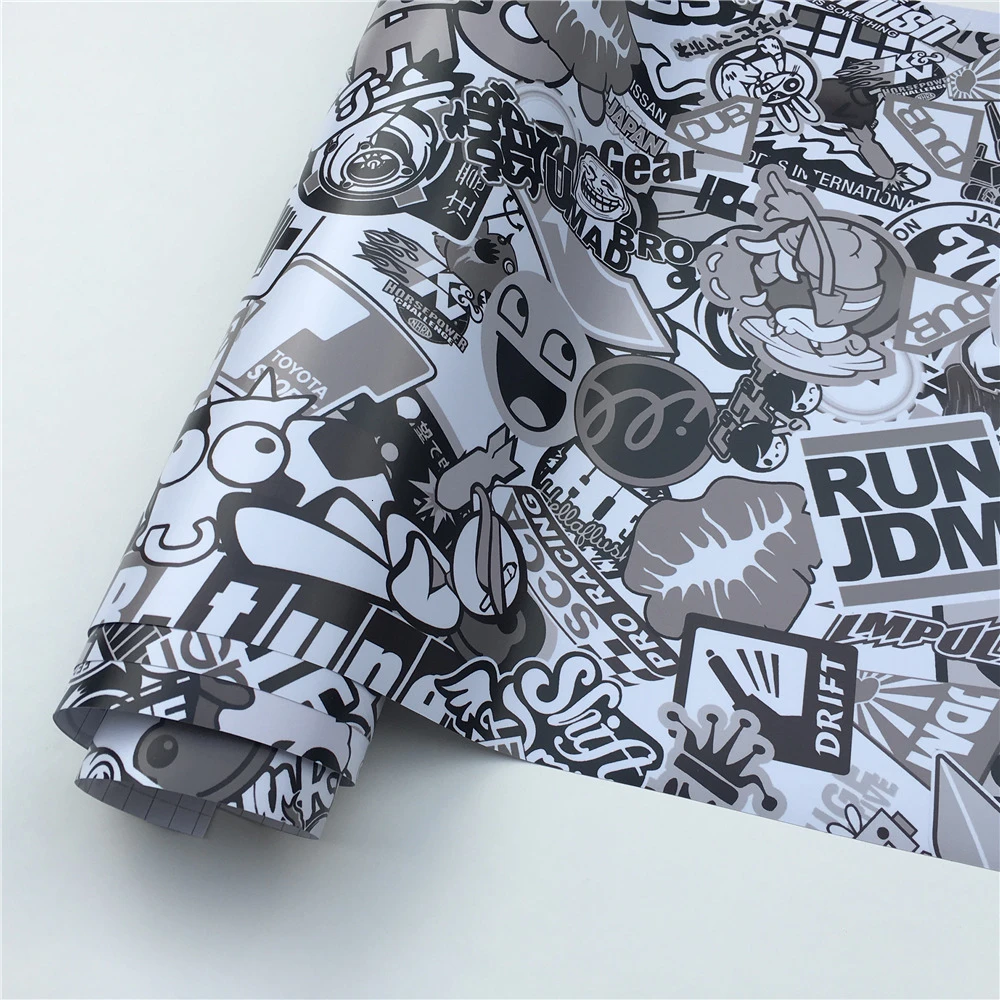 HD печать черно белая наклейка граффити бомба виниловые Мультяшные клейкие