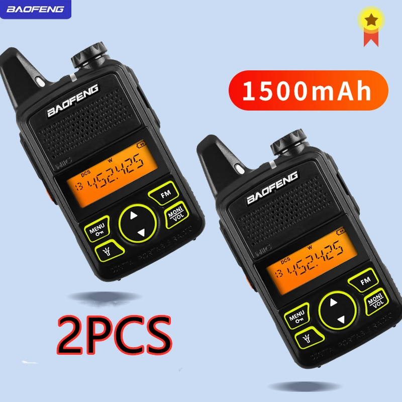 2 шт. Baofeng bf t1 портативная рация мини детская радио uhf двухсторонняя Ham CB USB зарядное