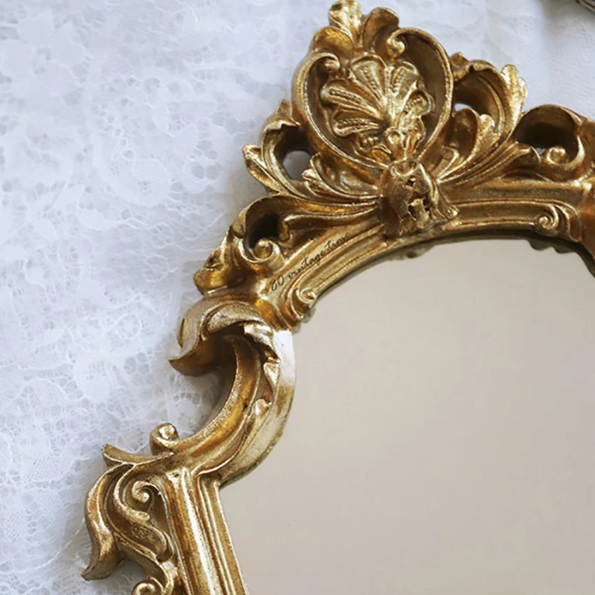 Настенное зеркало для макияжа античное винтажное овальное ручное декоративное в