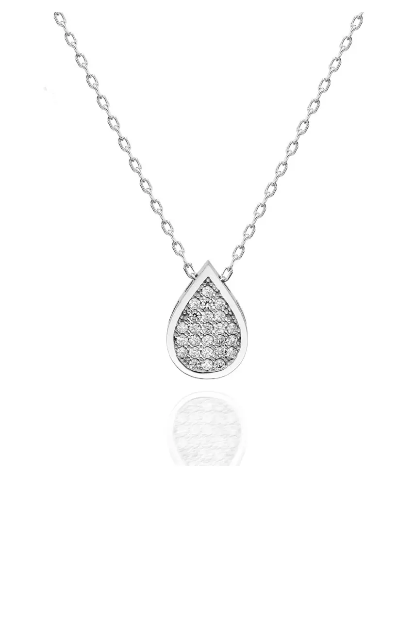 

Certified Swarovski Cubic Zirconia Water Drop 925 Silver Necklace