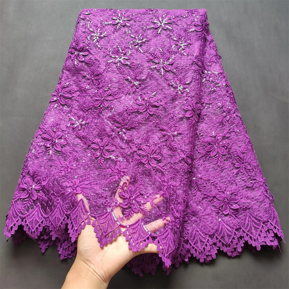 Гипюровая кружевная ткань с вышивкой 5 ярдов 2019 Высококачественная нигерийская