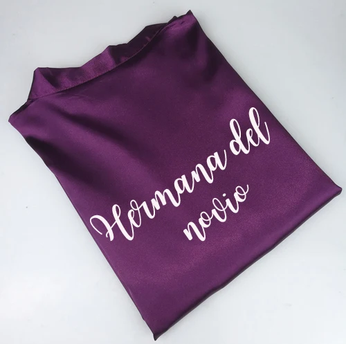 hermana del novio C& Fung Королевский puple novia Атласный халат для женщин dama de honor Espanol испанская Свадьба madre del novio вечерние Халаты для невесты - Цвет: hermana del novio