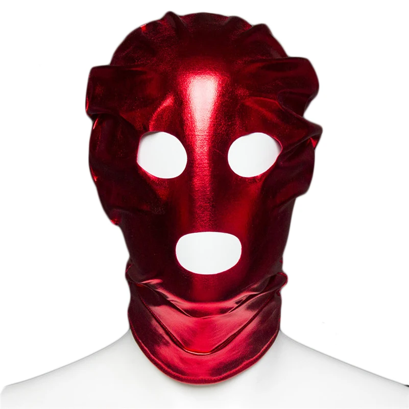 Сексуальная маска с открытыми глазами из искусственной кожи латексная черная