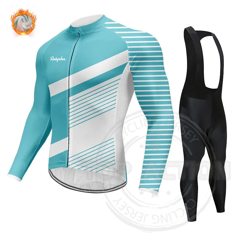 

Winter Cycling Jersey Set Ralvpha Thermal Fleece Men's Mountian Bicycle Clothes Wear Ropa Ciclismo Racing Bike Clothing Cycling