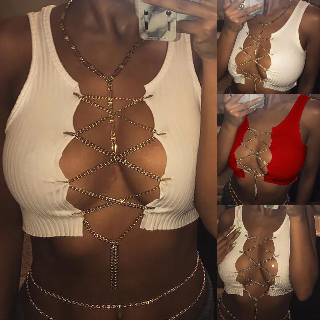 

Новинка 2020, летние топы, горячая Распродажа, сексуальный и клубный короткий полый резервуар, топ, жилет, топы с вырезом лодочкой, одноцветные...