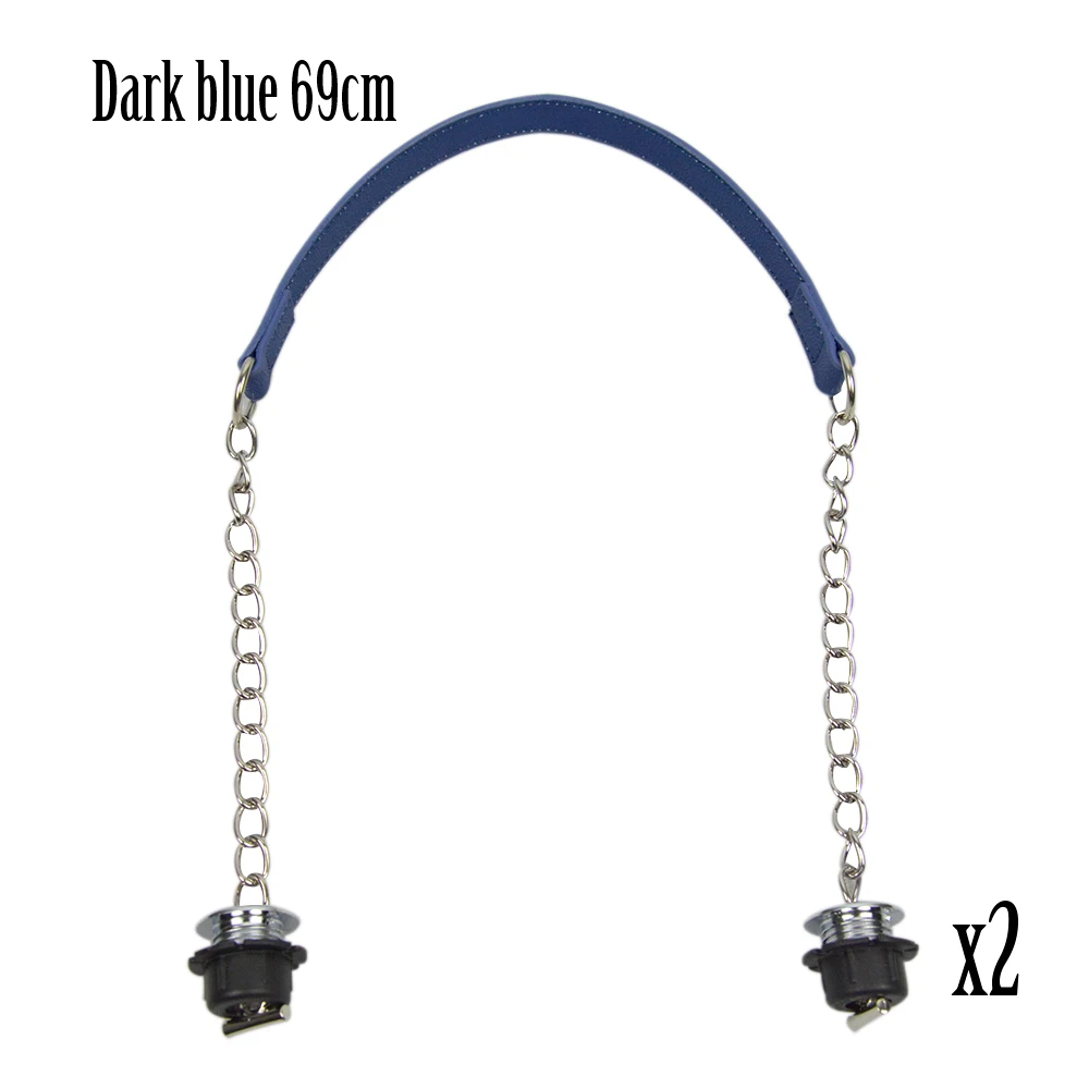 dark blue Новинка, TANQU, 1 пара серебряных коротких толстых цепей Obag с металлическим напылением и винтом для сумки, женская сумка через плечо - Цвет: dark blue