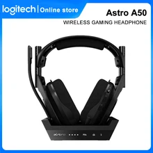 Logitech Astro A50 Wireless Gaming Earphone 2.4HZ Multi-function Base Station With Mic 15 m Wireless receiving range  For Laptop