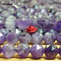 mamiam natural a purple amethyst violet quartz crystal diamond faceted beads 7 5mm stone diy bracelet necklace jewelry making