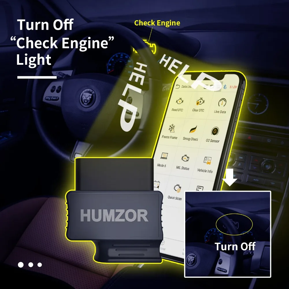 HUMZOR NexzScan OBD2 сканер автомобильный считыватель кодов Bluetooth 4,2 диагностический инструмент для iPhone, iPad и Android PK Bluedriver OBDLink