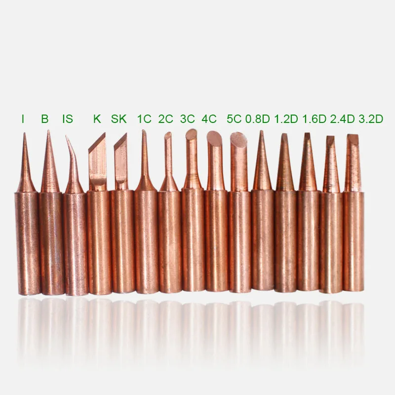 

SZBFT 15kinds Diamagnetic 900m t copper soldering iron tip Lead-free Solder tip 907.913.951,898D,852D+ Soldering Station