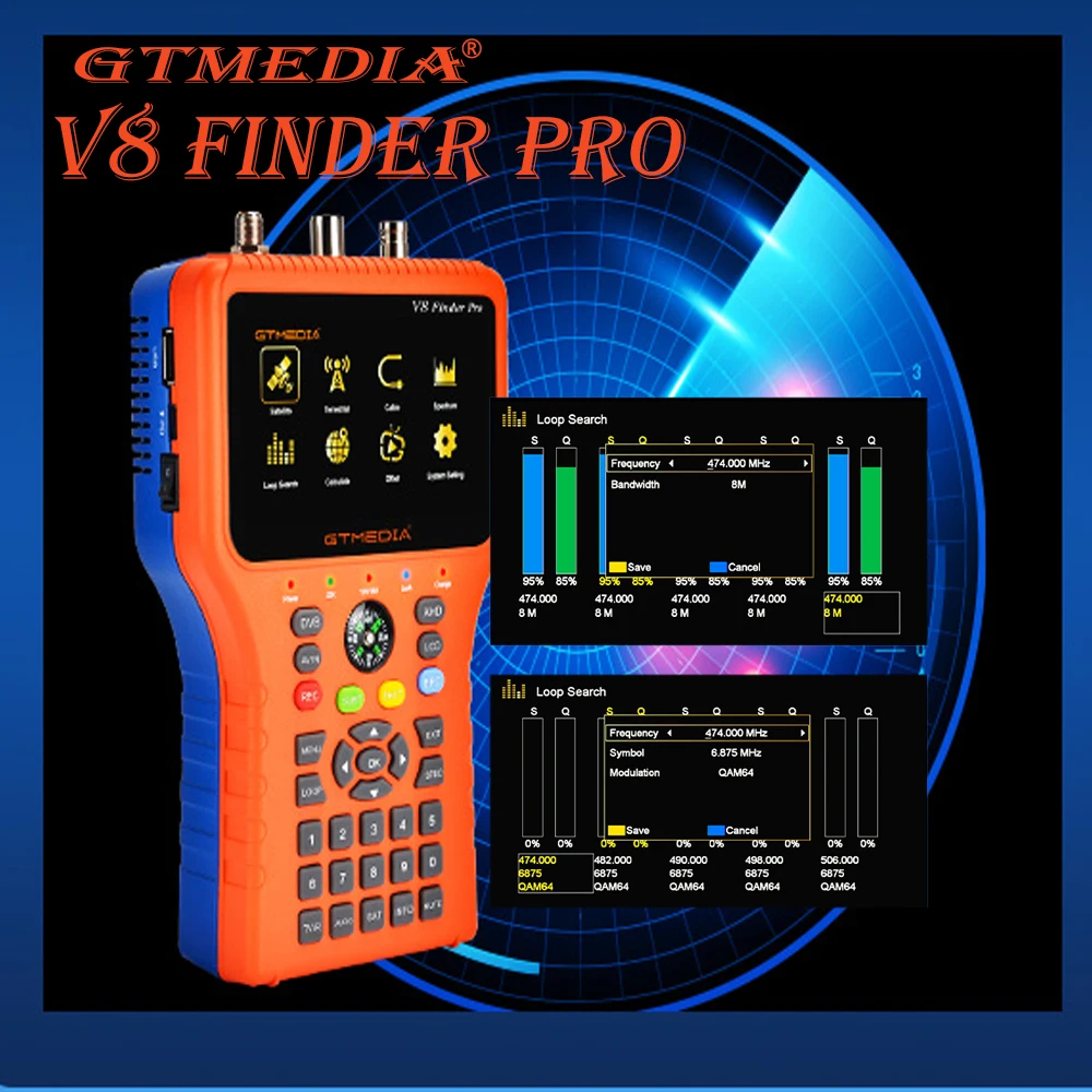 Новый счетчик GTMEDIA V8Finder Pro спутникового сигнала S2X/S2/S/T2/T/C автоматическое расчет