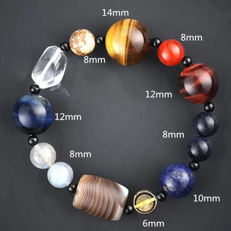 Браслет DIEZI в этническом стиле с бусинами из восьми планет для йоги мужчин и