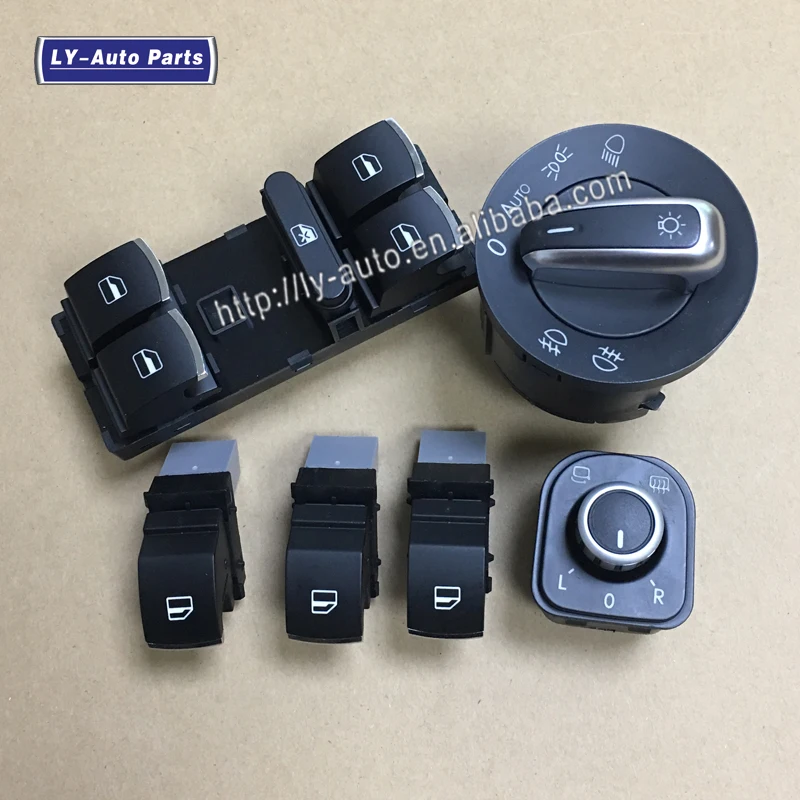 6 шт./компл. хромированная кнопка переключения фар на зеркало с Windows 5ND959857 для VW Passat