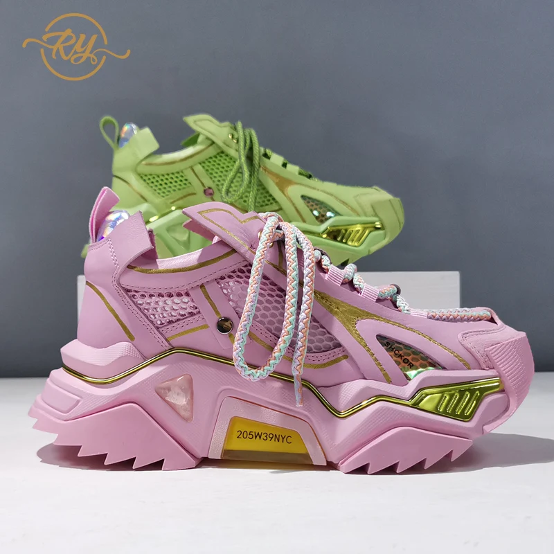 

RY-RELAA European womens shoes Genuine Leather platform shoes 2021 fashion platform sneakers shoes for women sneakers ins tide
