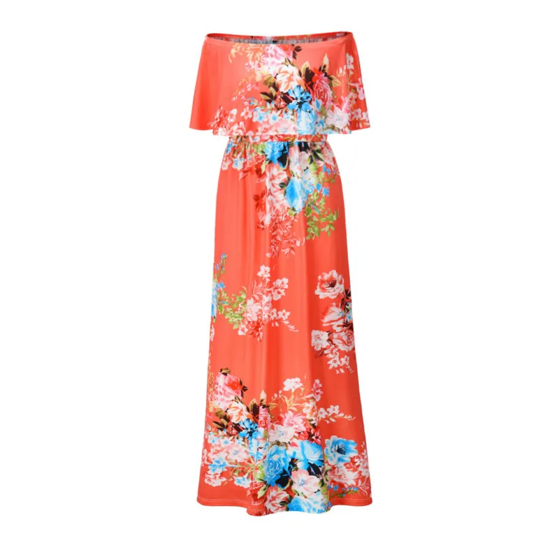 

2020 spring and summer new women's wear fashion sexy print ruffles dress