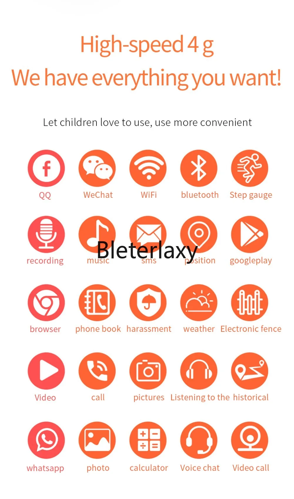 Детские умные часы с поддержкой 4G GPS Android Sim-картой и TF-картой двойной камерой Wi-Fi