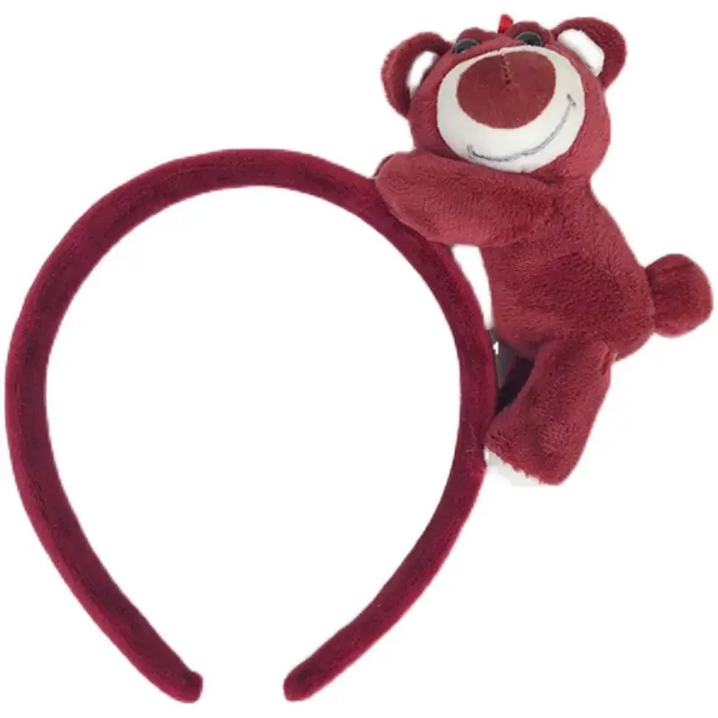 

Disney Cartoon Cute Strawberry Bear Headband Headband Plush Doll Hairpin Super Cute Funny Photo Headdress Fashion Accessories