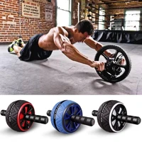 hot double wheeled updated dominal press wheel rollers crossfit exercise body building roller belly trainer