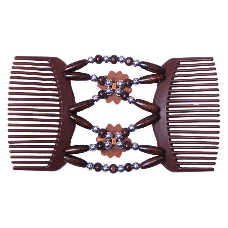 Новинка винтажная эластичная заколка для волос расческа расшитая бисером