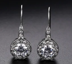 

VCC10 925 pure silver ear nail whole body silver allergy proof Zircon Earrings female Earrings
