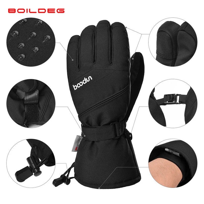 

Boodun 1384 Winter Ski Gloves Snow Outdoor Sport Women Men Waterproof Windproof Warm Touch Screen Snowboard Ski Gloves