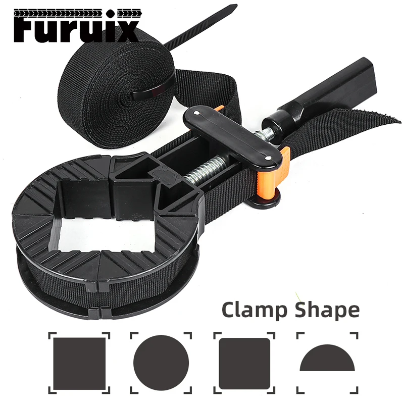 

Band Strap Clamp Adjustable Adjustable Corner Clamp 4 Jaws Picture Frame Holder for Picture Strap Clamp Strap Woodworking Tool