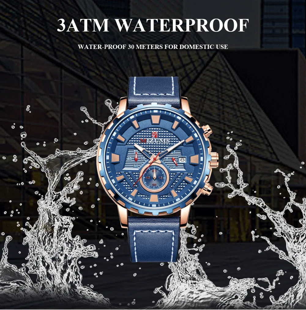 Повседневные спортивные часы для мужчин синие топ брендовые Роскошные военные кожаные Наручные мужские